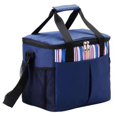 15L Deep Blue Outdoor Picnic Portable Insulated Lunch Cooler Tote